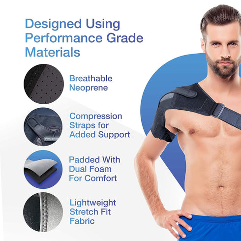Sports Laboratory Shoulder Brace for Men and Women | Shoulder Support | Shoulder Compression | Shoulder Immobilizer | Rotator Cuff Shoulder Brace ...