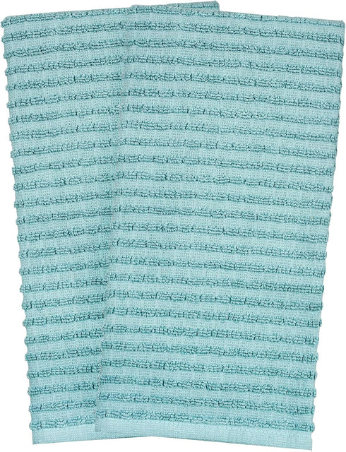 Ritz Royale Collection 100% Combed Terry Cotton, Highly Absorbent, Oversized Kitchen Towel Set, 28" x 18", 2-Pack, Solid, Dew...