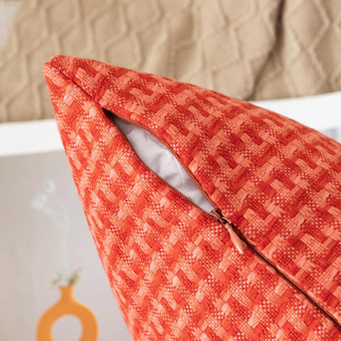 UGASA Outdoor Waterproof Pillow Covers Pack of 2 Weaving Texture Water Resistant Outside Decorative Pillow Cases for Patio Garden Porch Yard Bench...