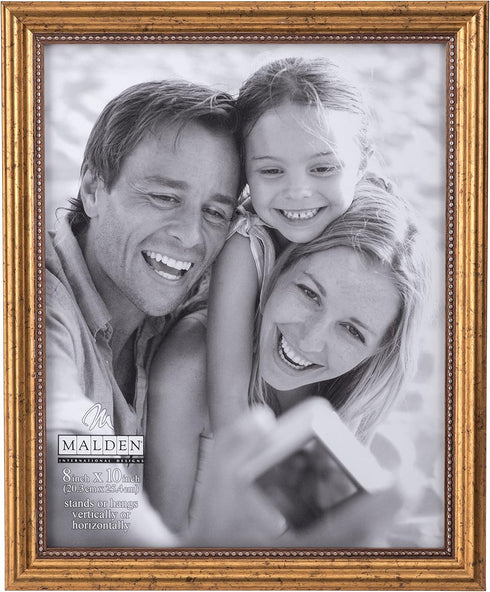 Malden International Designs Classic Wood Picture Frame, 8x10, Gold...