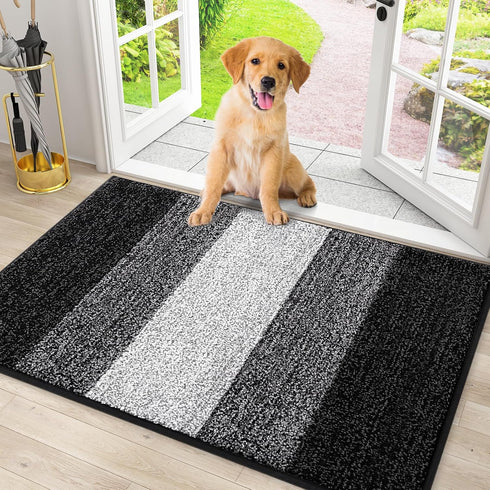 smiry Dog Door Mat for Muddy Paws, Absorbs Moisture and Dirt, Low-Profile Entryway Mat with Non-Slip Backing, Mud Mat for Dogs, Entry Indoor Doorm...