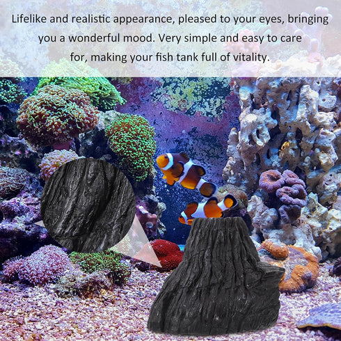 Toddmomy Volcano Fake Volcano Aquarium Decor Fish Tank Landscape Fish Tank Cat Scratching Elephant Aquarium Mountain Cave Small Fish Tank Mini Air...