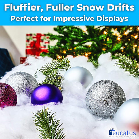 Super Realistic Fake Snow Blanket for Decorating Indoor 15 sqft Cotton-Like Fluffy Snow for Winter Mantle Village, 1 Pack, Crisp...