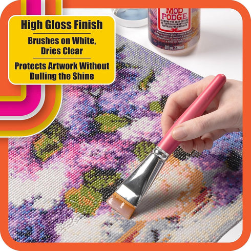 Mod Podge Top Coat, Premium All-in-One Glue, Sealer, and Finish Perfect for Preserving Diamond Puzzle Arts and Crafts Projects, CS27590, Clear...