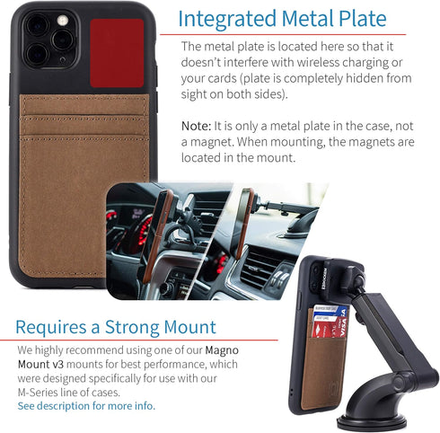 Dockem BIO Wallet Case for iPhone 11 Pro: Friendly Materials, Magnetic Mounting & 2 Credit Card Holder Slots (5.8" M2B, Black & Tan)...