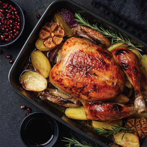 Baker's Secret Nonstick Roaster Pan 15" x 9" Curved Corners, 0.9mmm Thick Carbon Steel Oven Roasting Pan 2 Layers Food-Grade Coating, Non-stick Pa...
