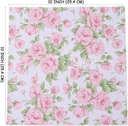Layer Cake Fabric for Quilting 10 inch, Precut Fabrics Square 10x10 inch for Quilting, Print Pink Cotton Quilt Fabric Squares Bundles for Sewing D...