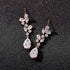 SWEEETV Bridal Wedding Earrings for Brides Bridesmaides-Marquise Teardrop Earrings for Women, Cubic Zirconia Drop and Dangle Earrings for Prom or ...