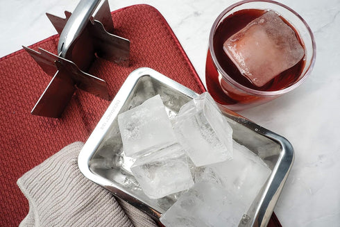 RSVP International Endurance Cocktail Collection, Retro Ice Cube Tray, Stainless Steel, Dishwasher Safe, 7.25x5x2.5"...