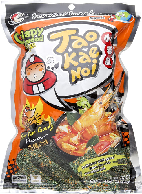 Tao Kae Noi Crispy Seaweed Tom Yum Goong, 1.27 oz (Pack of 6)...