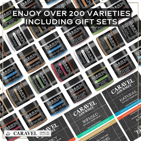 Caravel Gourmet Black Truffle Salt, Truffle Seasoning and Finishing Salt, Add Truffle Flavor to Popcorn, Gourmet Sea Salt Flavored with Italian Bl...