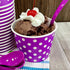 12 Ounce Disposable Paper Treat Cups Ice Cream Bowls -Plastic Spoons - Paper Straws - Ice Cream Sundae Kit for 24 - Blue, Pink, Orange, Yellow, Gr...
