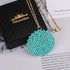 Niumike Handmade Crystal Circle Pendant Necklace for Women Disc Long Statement Necklaces with Box...
