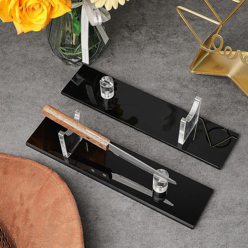 2 Pcs Acrylic Knife Display Stand Fixed Blade Knife Collection Display Stand Holder for Single Knife Rustic Cabin Home Decor (Black Base)...