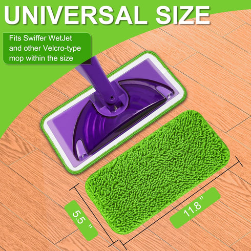 Aifacay Reusable Mop Pads Compatible with Swiffer Wet Jet Mop, Wet Jet Pads Refills Microfiber Mop Pads Wet & Dry Use Mop Replacement Pad for Swif...