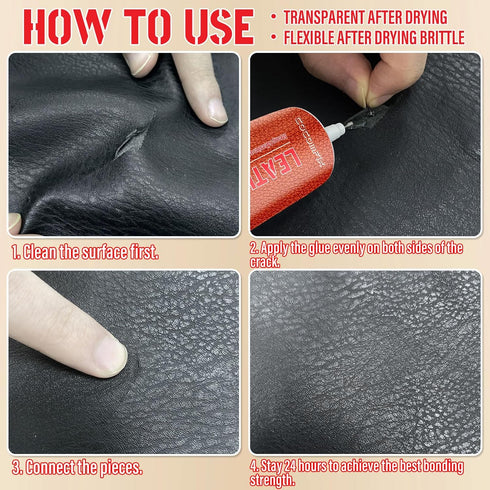 Leather Glue, 60g Leather Adhesive Repair Glue, High Strength, Flexible Adhesive w/Permanent Bonding for Craft or Repair for Leather Jackets, Sofa...