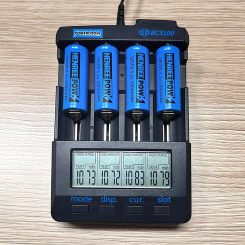 Henreepow 18500 3.2v Rechargeable Battery, 3.2v LiFePO4 Lithium Phosphate Battery 1000mAh for Outdoor Garden Solar Lights, Flashlight (2 Pack)...
