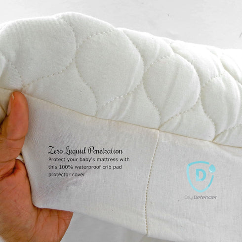 Organic, Waterproof Natural Quilted Fitted Portable/Mini Crib Pad Cover...