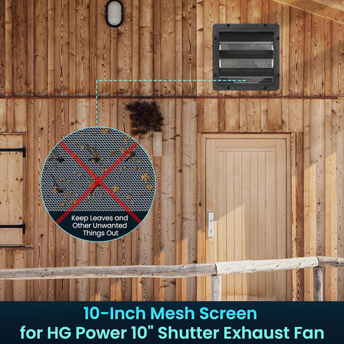 HG Power 2-Pack Mesh Screen for 10 Inch Shutter Exhaust Fan, Fine Metal Filter with Galvanized Edge,10.6"x10.6", Silver...