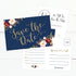 Hadley Designs 25 Navy Floral Save The Date Cards For Wedding, Engagement, Anniversary, Baby Shower, Birthday Party, Flower Save The Dates Postcar...