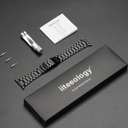 iiteeology Lightweight Stainless Steel Band Designed for Apple Watch Ultra 2 & Ultra, Series 1-10, 46mm, 45mm, 44mm, 42mm, Replacement iWatch Band...