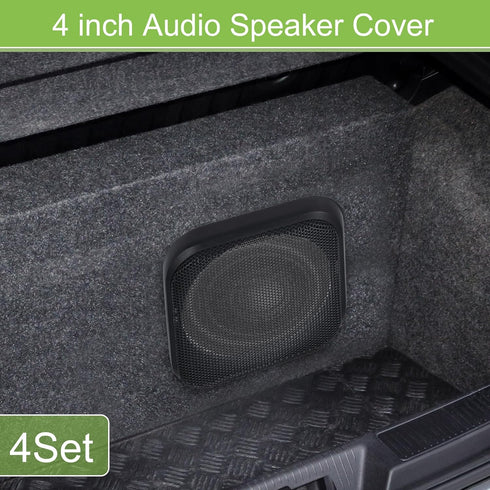 ACROPIX Universal 4" Car Speaker Grills Cover Mesh Square 4 Inch Audio Speaker Subwoofer Guard Protector Case with Mounting Screws ABS Black - Pac...