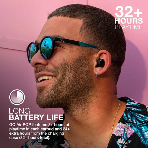 JLab Go Air Pop True Wireless Bluetooth Earbuds + Charging Case, Black, Dual Connect, IPX4 Sweat Resistance, Bluetooth 5.1 Connection, 3 EQ Sound ...