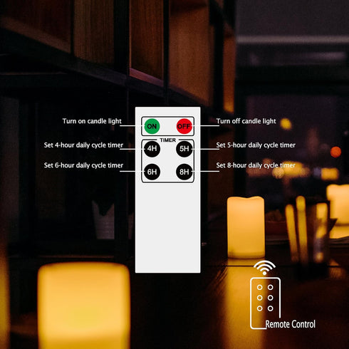 1 Waterproof Outdoor Flameless LED Pillar Candle with Remote Battery Operated Flickering Plastic Electric Decorative Light Set for Home Décor Gard...