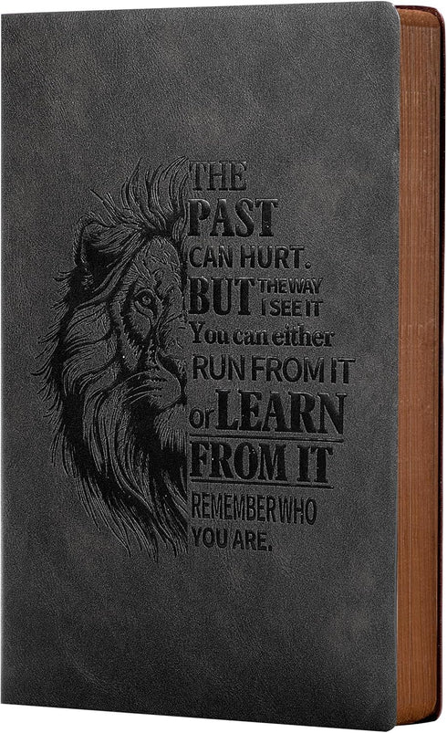Leather Journal for Men Soft Cover 256 Pages Notebook Lined Journals for Writing A5 Lion Journaling Notebooks Vintage Inspirational Diary, 5.7" x ...