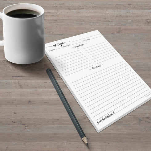 321Done Recipe Paper 5.5x8.5 White, 50-Pack, Made in USA, Blank Recipe Paper to Write in Your Own Recipes, Minimalist Half-Letter Size Refill Page...