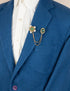 Knighthood Formal Gold Star With Emerald Stone Pearls And Hanging Tassel Chain Collar Pin Brooch, Suit Stud, Shirt Studs, Lapel Pin Accessories fo...
