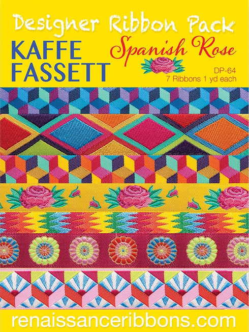 Renaissance Ribbons Inc Kaffe Fassett Spanish Rose Designer Ribbon Pack...
