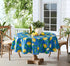 Newbridge Round Vinyl Tablecloth, 70 Inch, Mediterranean Zest Vinyl Flannel Backed Table Cloth, Lemon Print...