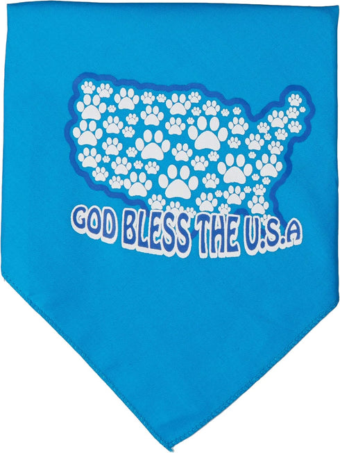 Mirage Pet Products God Bless USA Screen Print Bandana for Pets, Large, Turquoise...