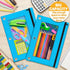 Pencil Pouch for 3 Ring Binder, 2 Pack Pencil Bags with Zipper, Sky Blue Pencil Case for Classroom School Office Supplies, Large Sturdy and Durabl...