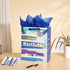 13" Large Happy Birthday Gift Bag with Card and Tissue Paper (Blue)...