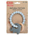Nuby Natural Wood & Silicone Teether Ring: 3 M+, Elephant, Gray...