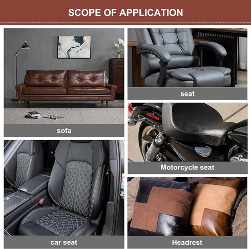 Leather Repair Patch Tape Kit, Self Adhesive Leather Repair for Furniture, Couch, Sofa, Car Seats,Office Chair,Vinyl Repair Kit.3.1inx60in,Dark Br...