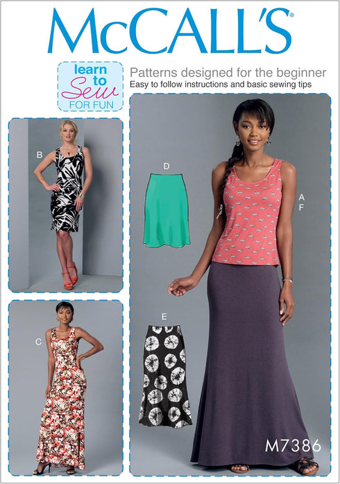 McCall's Patterns Misses Knit Tank Top/Dresses and Skirts...