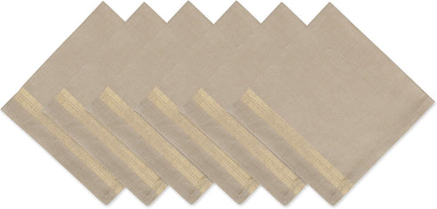 DII Holiday Dining Table Linen Sparkle Metallic Kitchen Décor, Napkin Set, 20x20, Gold Metallic Stripe, 6 Piece...
