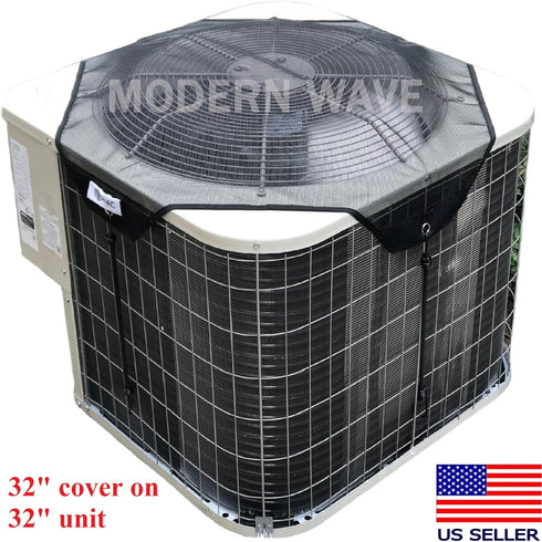 MODERN WAVE Central Air Conditioner Cover for Outside Units 32 x 32 - Top Universal Outdoor AC Cover Defender (Mesh, 32" x 32")...