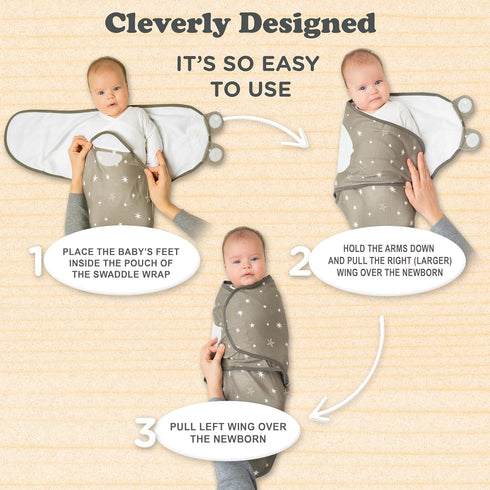 Preemie Swaddles 4-7 lbs - 3-Pack Premature Babies Swaddle Sleep Sack - Organic Cotton - Premature Infant Sleeping Sack - Easy Adjustable Baby Swa...