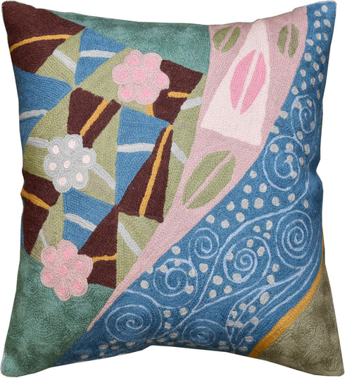 Klimt Blue Modern Pillow Cover - Seed Art Nouveau Pillowcase Modern Farmhouse Chair Cushion Boho Outdoor Pillowsham Mid Century Couch Cushion Hand...
