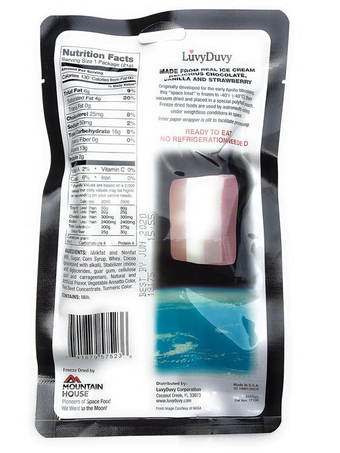 LuvyDuvy Freeze Dried Ice Cream Neapolitan Sandwich (Vanilla-Strawberry-Chocolate) and Space Sticker Party Bundle...