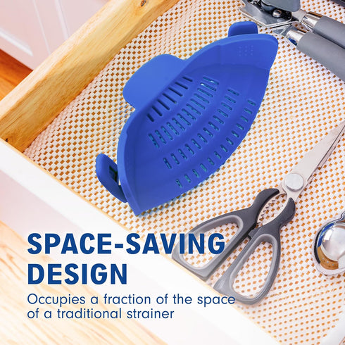 Kitchen Gizmo Snap N' Strain - Silicone Clip-On Colander, Heat Resistant Drainer for Vegetables and Pasta Noodles, Kitchen Gadgets for Bowl, Pots,...