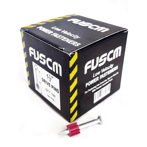1-1/2" Powder Actuated Fasteners,.300 Head Diameter Drive Pin with red flute, P150, 100pcs/pack...