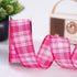 Pink Plaid Wired Ribbon,Pink and White Ribbon 1.5 Inch Wide, 25 Yards/Roll, for Christmas Tree,Wreaths,Bows,Holidays Deco,DIY Crafts, Wedding, Par...