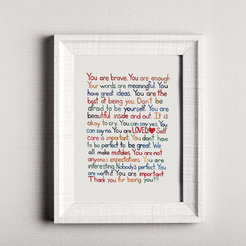 AMERICAN LUXURY GIFTS You Are Brave Inspirational Poster – Motivational Wall Art Print 8×10 Unframed for Home, Office, Bedroom & Classroom – Posit...