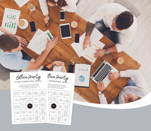 Office Party Game - Office Find Someone Who Game (30-Cards), Team Building Game, Work Party Game, Icebreaker Game, Fun Work Party Activities (FW02...