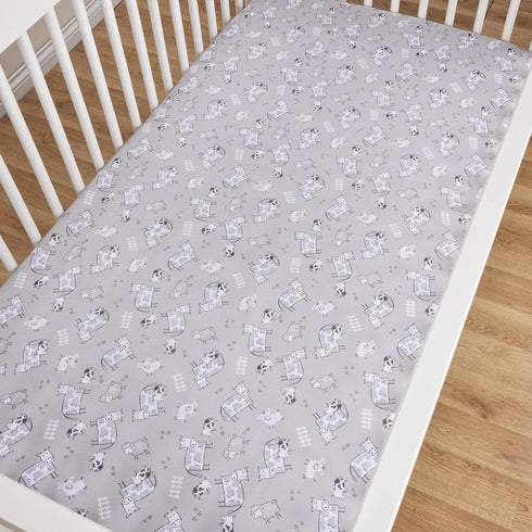 Sammy & Lou Cottage Cow 2-Pack Microfiber Fitted Crib Sheet Set, Fits Standard Crib Mattress 28 in x 52 in; Fully Elasticized,...